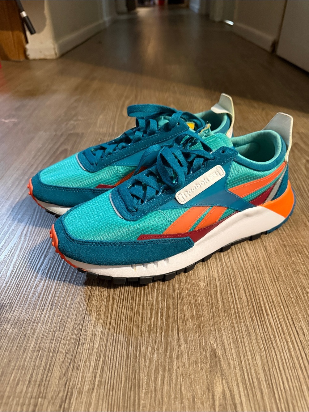 Reebok Teal & Orange Retro Runner Sneakers